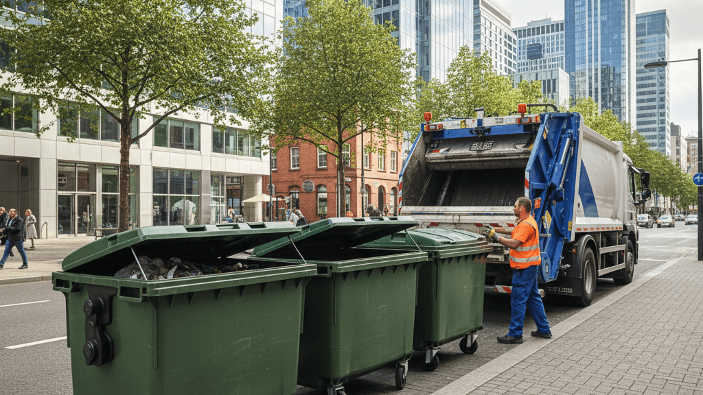 Contenedores de basura sin tapa que atraen plagas y dificultan el control de plagas Murcia