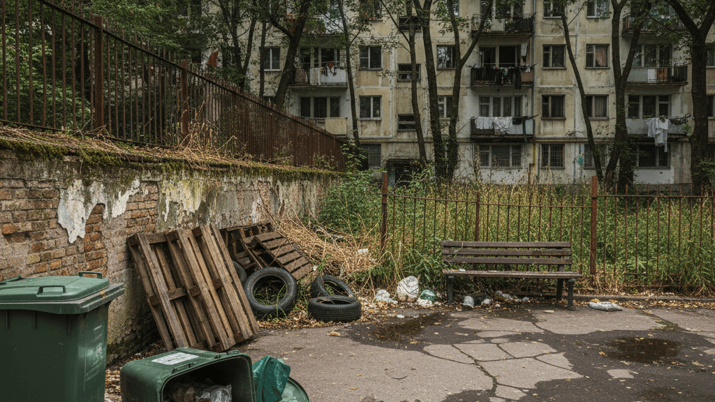 Áreas con basura acumulada y agua estancada que favorecen el control de plagas Murcia