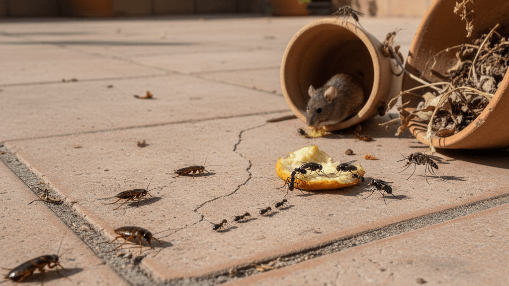 Imagen de insectos voladores, cucarachas y roedores, plagas Murcia en zonas comunes